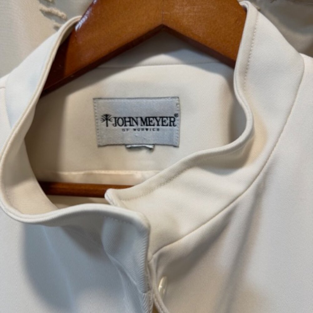 John Meyer Norwich Pantsuit 14 Ivory Vintage 90s Lined Made Romania - Picture 5 of 16